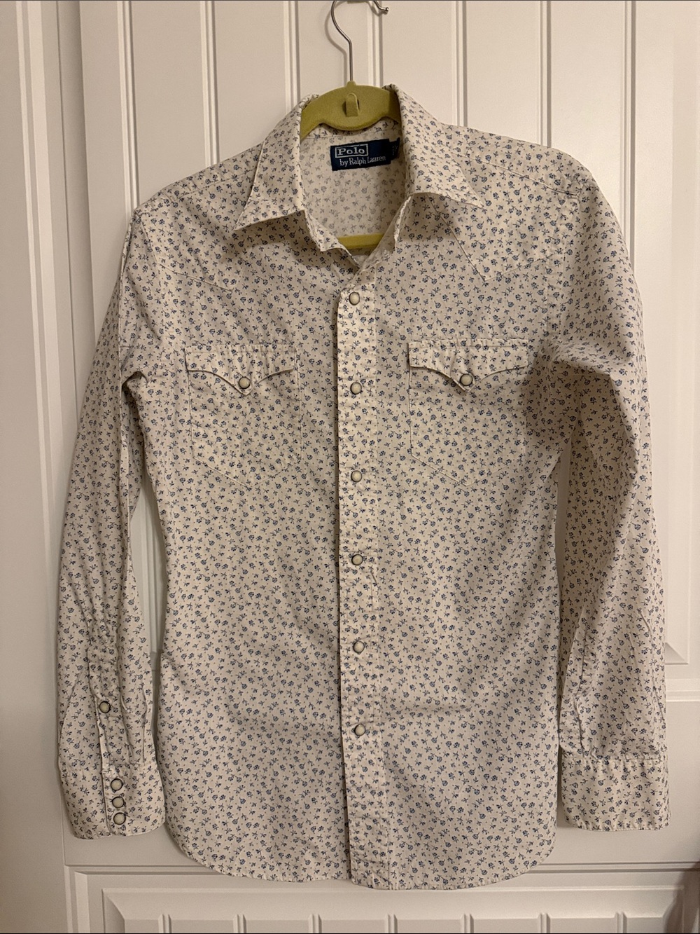 Polo by Ralph Lauren White Button-Down Shirt with Blue Floral Print